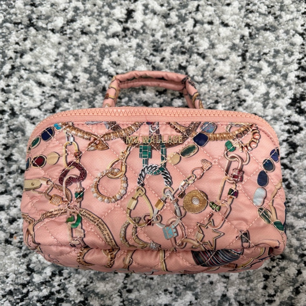 MZ Wallace x Marla Aaron Pink Lock Print Accordion Jewelry Case Bag - Picture 15 of 16